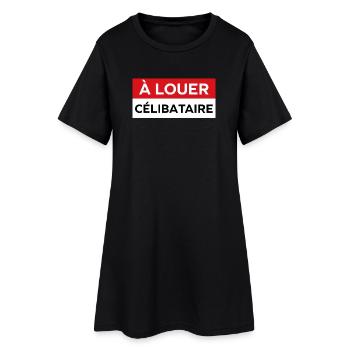 célibataire - Robe T-shirt Femme - noir - Devant