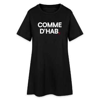 COMME D’HAB | Expression humour minimaliste - Robe T-shirt Femme - noir - Devant