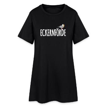 Eckernförde Möwe Ostsee - Frauen T-Shirt-Kleid - Schwarz - Vorne