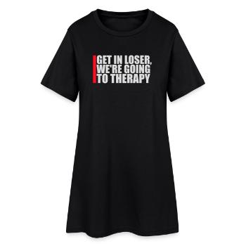 Entre, perdant, on va à la thérapie Logo de la thérapie - Robe T-shirt Femme - noir - Devant
