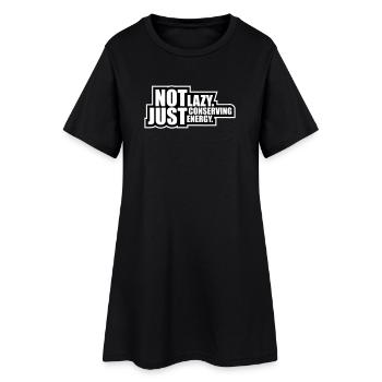Pas paresseux, juste économiser de l’énergie, drôle de paresseux à dire - Robe T-shirt Femme - noir - Devant