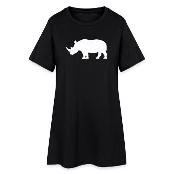 Rhino Silhouette Minimaliste - Robe T-shirt Femme - noir - Devant