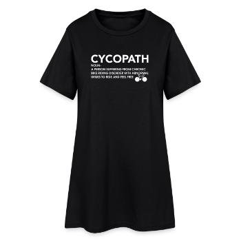 Cyclopath Bicycle Urges Tee - Frauen T-Shirt-Kleid - Schwarz - Vorne