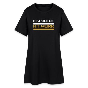 Disponent at work white - Frauen T-Shirt-Kleid - Schwarz - Vorne
