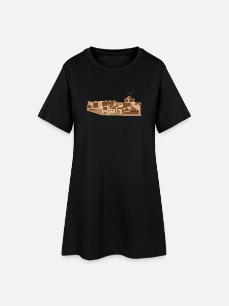 Ville du désert avec mosquée - Robe T-shirt Femme - noir