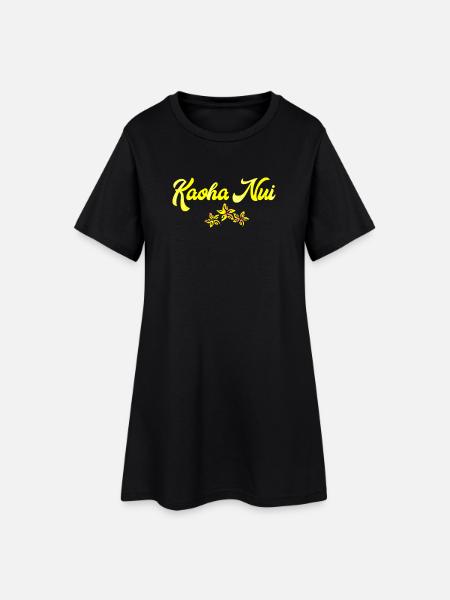 KAOHA NUI (Gelb) - Frauen T-Shirt-Kleid - Schwarz