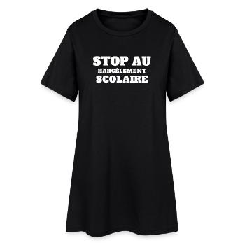stop harcèlement scolaire, scolarité - Robe T-shirt Femme - noir - Devant