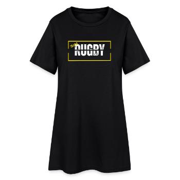 Team rugby yellow - Robe T-shirt Femme - noir - Devant