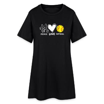 Softball-Spieler Softball - Frauen T-Shirt-Kleid - Schwarz - Vorne