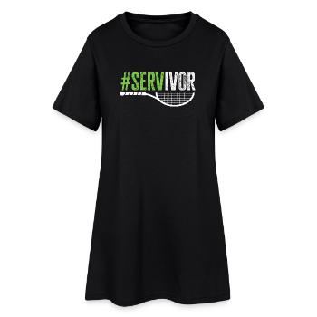 Tennis Player Servivor Lover Fun - Women’s T-Shirt Dress - black - Front