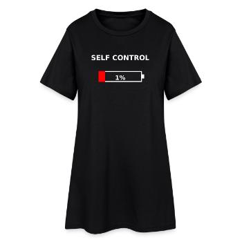 SELF CONTROL - 1 % Batterie faible - Robe T-shirt Femme - noir - Devant