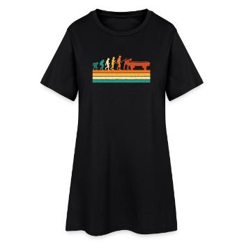 Billiard Evolution Cue Sports Fan 8 Ball Humor - Women’s T-Shirt Dress - black - Front