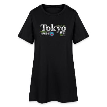 Tokyo Vintage Sport Denim - Frauen T-Shirt-Kleid - Schwarz - Vorne