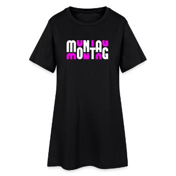 Lundi Blanc/Rose - Robe T-shirt Femme - noir - Devant