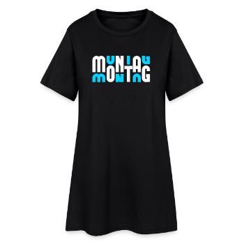 Motif Monday White/Cyan - Women’s T-Shirt Dress - black - Front