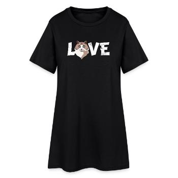 Ragdoll Chat Amateur de Chat Maman Chat Papa Chaton - Robe T-shirt Femme - noir - Devant
