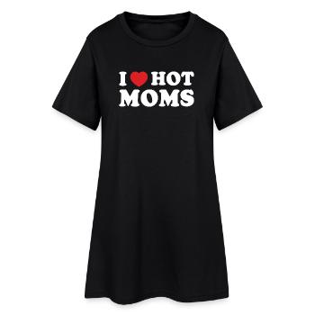 Bold Retro Heart Mom Slogan Tee - Women’s T-Shirt Dress - black - Front