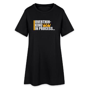 Trop réfléchir en processus Drôle de dicto sombre Logo - Robe T-shirt Femme - noir - Devant