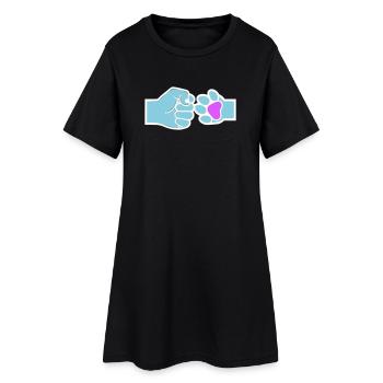 Coup de poing de patte : équipe d’animaux humains - Robe T-shirt Femme - noir - Devant