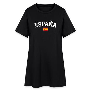 Drapeau espagnol Dessin blanc - Robe T-shirt Femme - noir - Devant