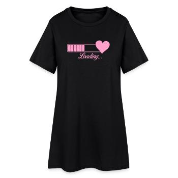 Heart Charging Indicator: Love in Progress - Women’s T-Shirt Dress - black - Front