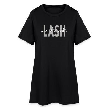 Wimpernkünstlerin, Wimperntechnikerin, Make-up-Künstlerin, Schönheit - Frauen T-Shirt-Kleid - Schwarz - Vorne