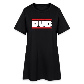 DUB Fettgedrucktes Wortzeichen mit roten Balken - Frauen T-Shirt-Kleid - Schwarz - Vorne