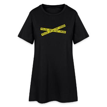 6061912 121806760 policeline - Robe T-shirt Femme - noir - Devant