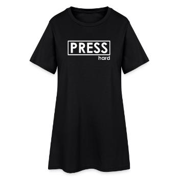 PRESS hard - Frauen T-Shirt-Kleid - Schwarz - Vorne