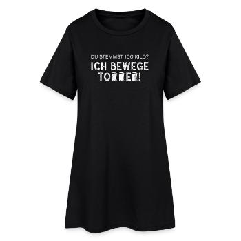 Ich bewege Tonnen - Müllfahrer/Müllabfuhr/Müllmann - Frauen T-Shirt-Kleid - Schwarz - Vorne