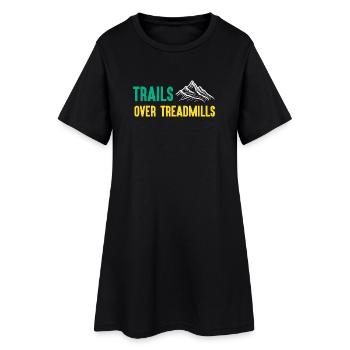 Trail Running - Sentiers sur tapis roulants - Robe T-shirt Femme - noir - Devant
