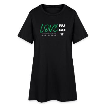 Love rugby green - Robe T-shirt Femme - noir - Devant