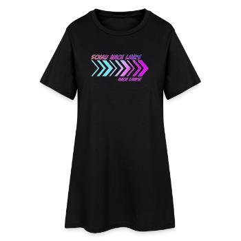 Richtungspfeile Schau nach links - Frauen T-Shirt-Kleid - Schwarz - Vorne