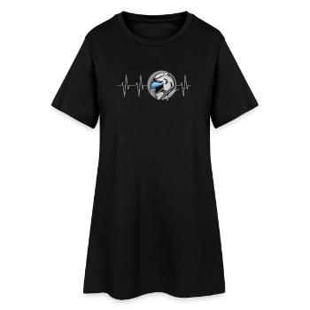 Motorcycle Racing Heartbeat Symbol Motorsport Pulse - Women’s T-Shirt Dress - black - Front