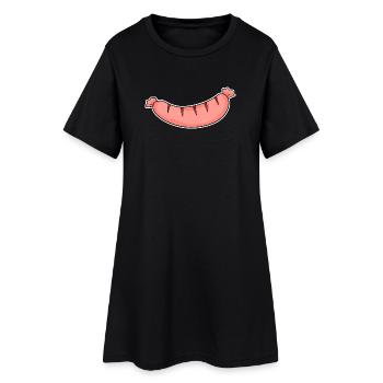 Motif de saucisse - Robe T-shirt Femme - noir - Devant