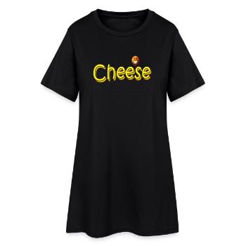 fromage - Robe T-shirt Femme - noir - Devant