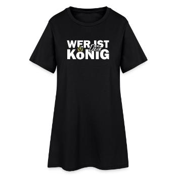 WER IST DEIN KÖNIG Jesus Bibelvers Spruch - Frauen T-Shirt-Kleid - Schwarz - Vorne