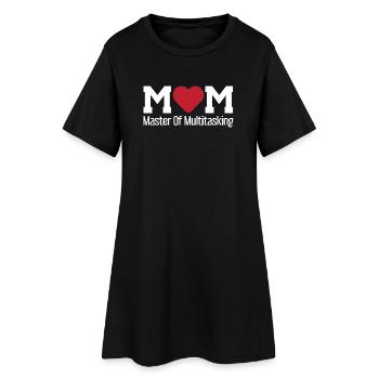 Maman maîtresse du multitâche / Mère, Famille - Robe T-shirt Femme - noir - Devant