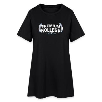 Premium Kollege - Lustiger Spruch - Frauen T-Shirt-Kleid - Schwarz - Vorne