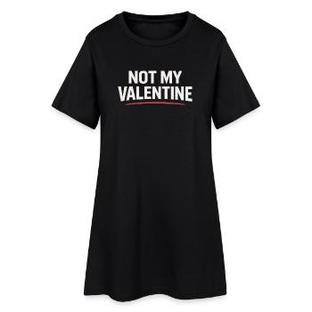 NOT MY VALENTINE Shirt - Anti-Saint-Valentin - Robe T-shirt Femme - noir - Devant