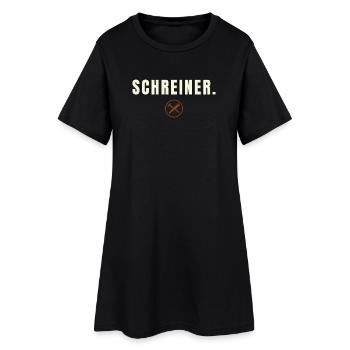 SCHREINER. Minimalist Job Success Edition - Frauen T-Shirt-Kleid - Schwarz - Vorne