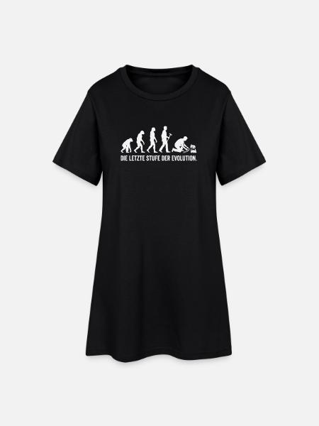 Die letzte Evolutionsstufe - Frauen T-Shirt-Kleid - Schwarz