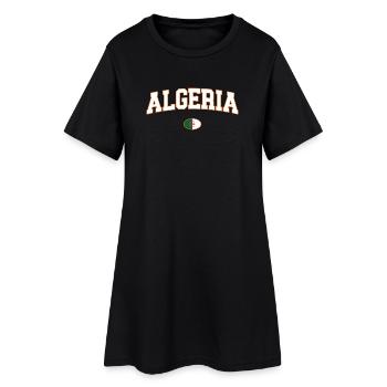 Algerische Vintage-Sparkle-Flagge - Frauen T-Shirt-Kleid - Schwarz - Vorne