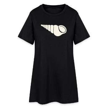 Coastal spiral shell sketch - Women’s T-Shirt Dress - black - Front