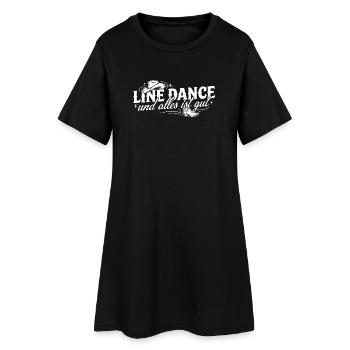 Line Dance Und Alles Ist Gut - Frauen T-Shirt-Kleid - Schwarz - Vorne
