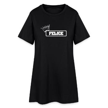 Kroenchen Felice - Frauen T-Shirt-Kleid - Schwarz - Vorne