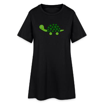 Schildkröten Schildkröten - Frauen T-Shirt-Kleid - Schwarz - Vorne