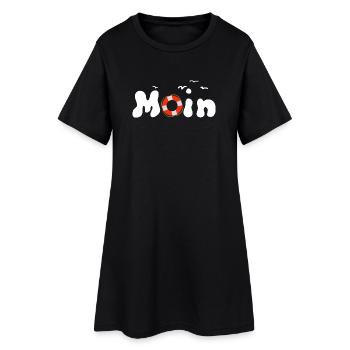 Moin Möwen Rettungsring Nordisch - Frauen T-Shirt-Kleid - Schwarz - Vorne