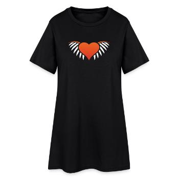 Braise au Cœur Ailé - Robe T-shirt Femme - noir - Devant