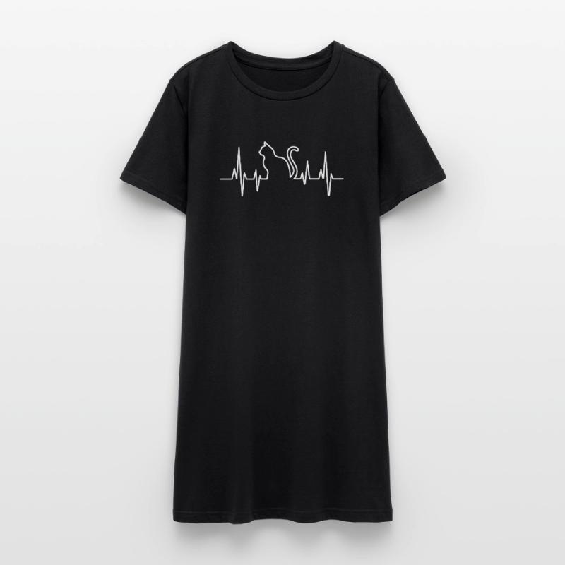 Conception de pull en forme de cœur de chat Robe T-shirt Femme